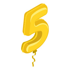 3D Isometric Flat  Illustration of Birthday Ballon. Item 1