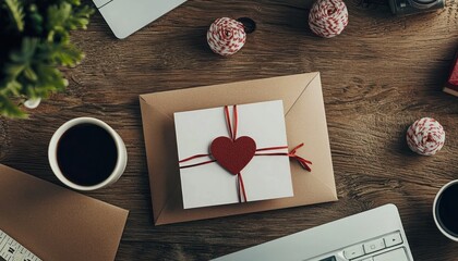 A beautifully crafted anniversary card displayed on a workspace, adding a personal touch to a work celebration.