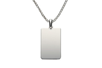 Name Plated Pendant on Clear transparent Background.
