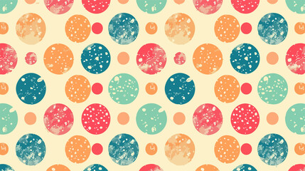 Retro Polka Dot Seamless Pattern Vector Illustration for Textile Design