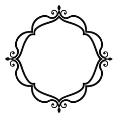 Decorative Frame Border Design with Ornament, Easily Editable Vector File