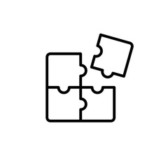 Puzzle icon. Vector. Isolated. Flat design