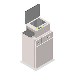 3D Isometric Flat  Set of Items For Printing. Item 5