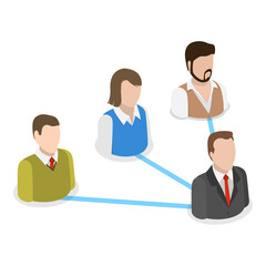 3D Isometric Flat  Illustration of Organization Chart. Item 3