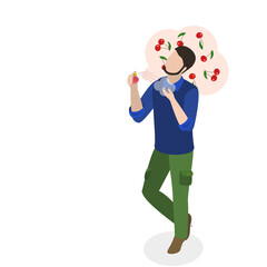 3D Isometric Flat  Illustration of Perfumes. Item 1