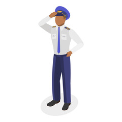 3D Isometric Flat  Set of Airport Staff. Item 10