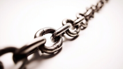 Obraz premium Stainless steel chain isolated on a white background