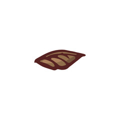 A vector icon with a brown insect wing with streaks on a white background
