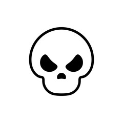 The skull icon. Black silhouette of a human skull. Vector illustration isolated on a white background for design and web.
