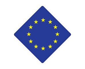 EU flag square  shaped. vector