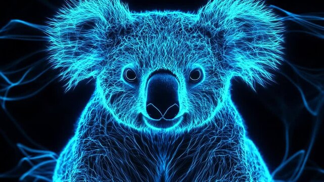 Neon Electric Koala Seamless Loop Background Animation