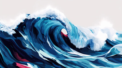 Captivating geometric wave showcases disruptive business concept with striking visual branding. Momentum. Illustration