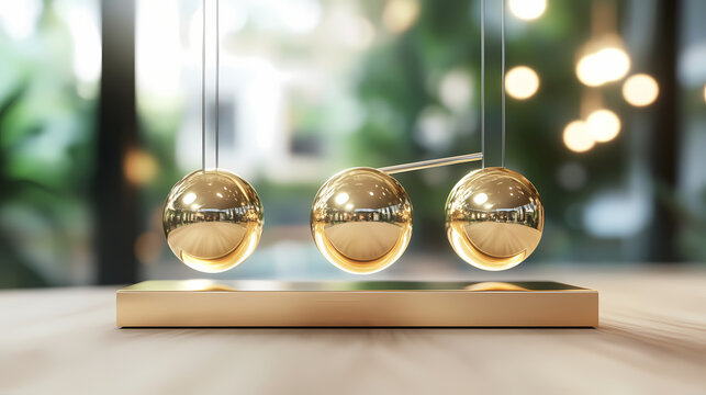 Coaching and success - cause and effect relationship. a newton cradle metaphor showing how coaching results in success. it initiates success. illustration. Momentum. Illustration