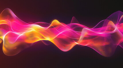 Fototapeta premium Abstract Pink and Orange Flowing Wave Energy Background