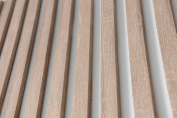 Wooden stripes create a natural and visually appealing pattern, perfect for adding warmth to any...