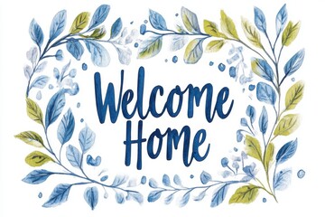 A greeting card design with ��Welcome Home�� written in stylish brush lettering, perfect for warm reunions.