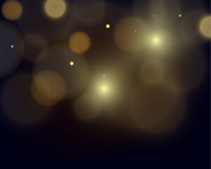 Bokeh background with soft golden light orbs on a transparent grid, ideal for overlays and graphic design projects.