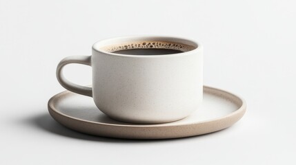 Obraz premium Minimalist white cup with dark espresso