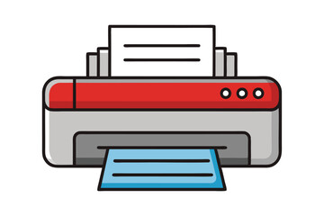 Modern Printer Machine Vector Illustration for Office Technology and Digital Printing Design