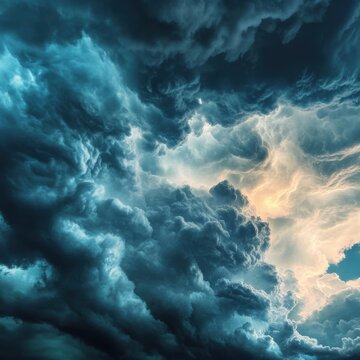 Ominous storm clouds rolling across the sky, creating a sense of nature��s power and intensity.