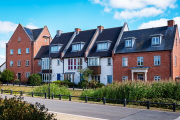 traditional detached house within residential estate in England UK