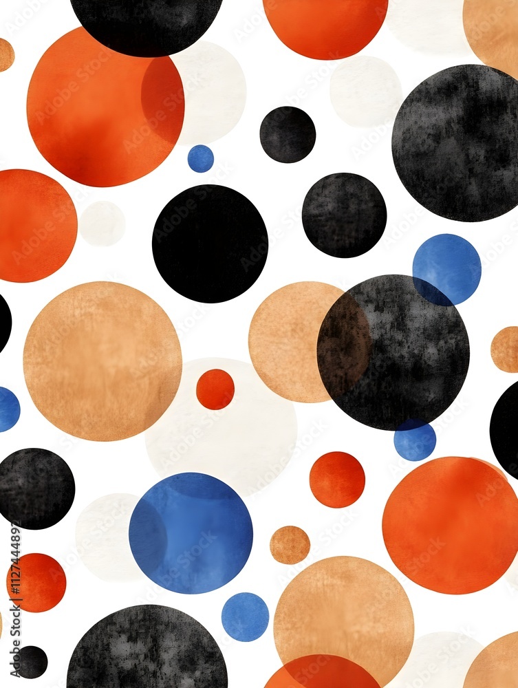 Poster abstract pattern with colorful circles on white background