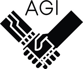 Human-AI Collaboration icon. Illustrates the partnership between humans and AI systems. Perfect for innovation, teamwork, and AI-driven advancements.