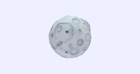 Stylized 3D render of a low poly Moon model with cartoon-inspired textures, set against a light, clean background. Perfect for astronomy, education, or entertainment-themed visuals