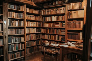 Large historical library filled with lots of different books