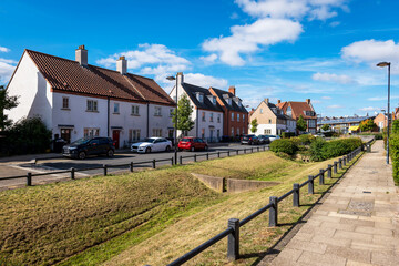 traditional detached house within residential estate in England UK