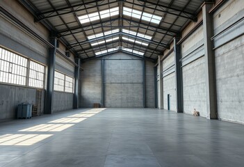 Industrial place interior with natural lighting