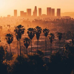 L.A. cityscape before sunrise