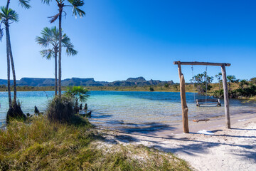 View of Lagoa da Serra (Serra Lagoon) at Serras Gerais - Rio da Conceição, Brazil