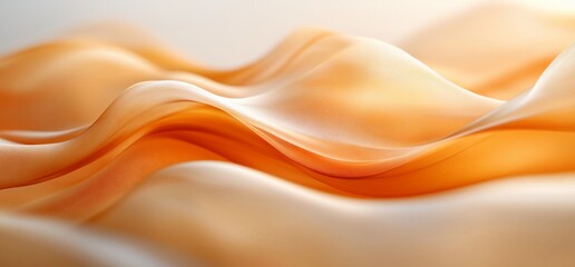 Obraz premium Abstract orange waves, flowing fabric texture.