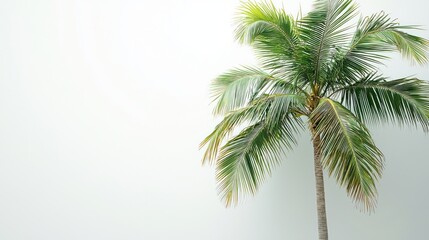 Naklejka premium Serene Palm Tree Against a White Sky