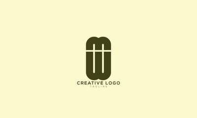 MW WM HWM MHW Abstract initial monogram letter alphabet logo design