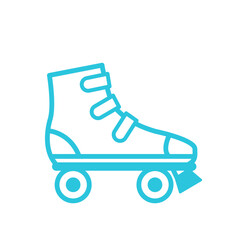 Recreational Men's Skating Icon. Isolated on white background. Blue icon set.