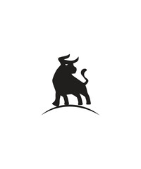 Bison buffalo logo, Abstract silhouette of bison, Abstract silhouette of bison, Vector illustration
