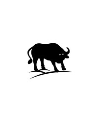 Bison buffalo logo, Abstract silhouette of bison, Abstract silhouette of bison, Vector illustration