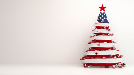 christmas tree with american flag