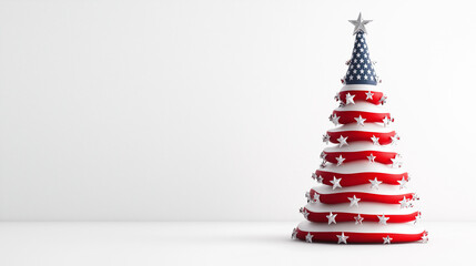 christmas tree with american flag