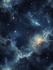 Fototapeta premium Starlit Dreams: A Majestic Night Sky with Nebulas and Cosmic Clouds