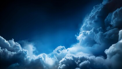 a dark blue sky with smoke and clouds