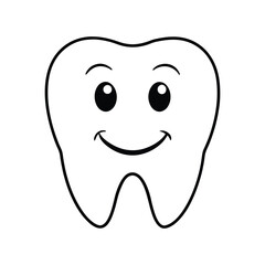 Happy Tooth Vector Illustration for Dental Care, Oral Health, and Adorable Cartoon Design
