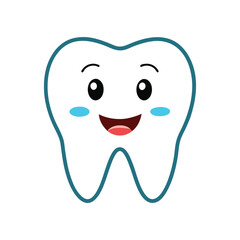 Happy Tooth Vector Illustration for Dental Care, Oral Health, and Adorable Cartoon Design