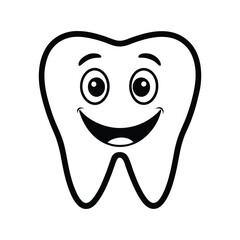 Happy Tooth Vector Illustration for Dental Care, Oral Health, and Adorable Cartoon Design