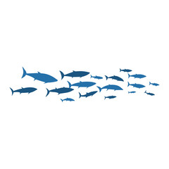 school of fish illustration 