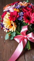 Vibrant and Lively Bouquet of Colorful Flowers