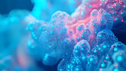 Blue abstract fractal background 3d rendering illustration. Fractal. Illustration