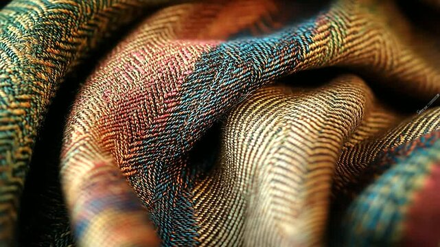 Tweed Herringbone Texture with Colorful Dynamic Waves